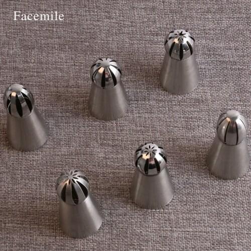 6Pcs/Set Sphere Ball Tips Russian Icing Piping Nozzles Tips Pastry Cake Fondant Cupcake Buttercream DIY Baking Gift 53035