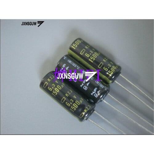 20PCS NIPPON KZJ 6.3V1500UF 8X20MM NCC Aluminum electrolytic capacitor 1500UF/6.3V CHEMI-CON 105 degrees 1500uF 6.3V