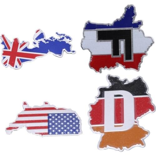 Aluminum Alloy Flag Car Stickers France Map Flag Emblem Car Truck Auto Toy Decal Sticker Baby Toy Stickers Pegatinas