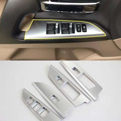 Car Accessories Interior Decoration LHD ABS Armrest Window Lift Down Rises Cover Trims For Toyota Land Cruiser 2016 Car Styling