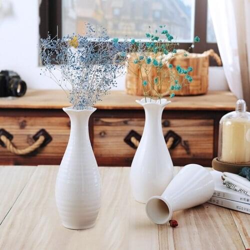 White ceramic vases living room table decoration modern home decorative vase dried flower hydroponics vase for room decoration