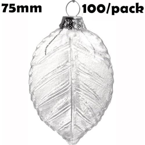 Free Shipping DIY Paintable Christmas Xmas Decoration Ornament/Ball 75*50mm Maple Leaves Ornament, 100/Pack