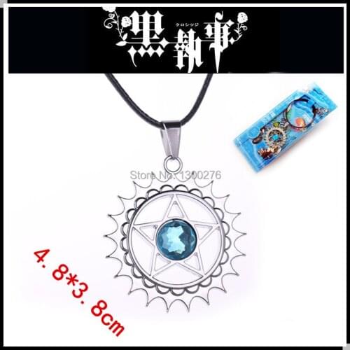 Free shipping Cartoon Movie TV Kuroshitsuji metal pendant necklace anime cospaly logo alloy necklace fashion chain