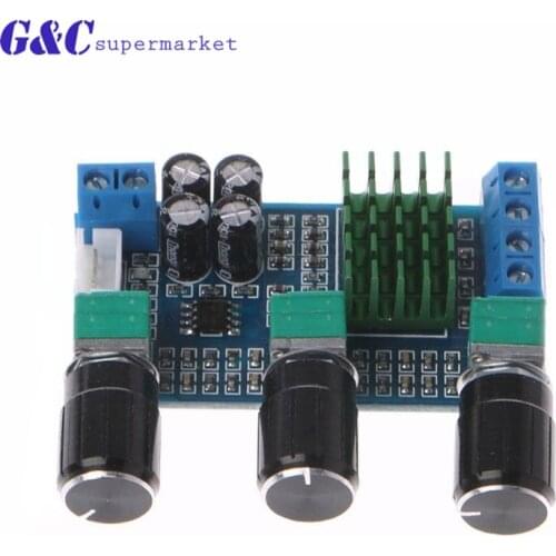 DC 12V 24V 80W x 2 dual channel digital audio TPA3116D2 treble bass adjustment preset preamp board compatible board