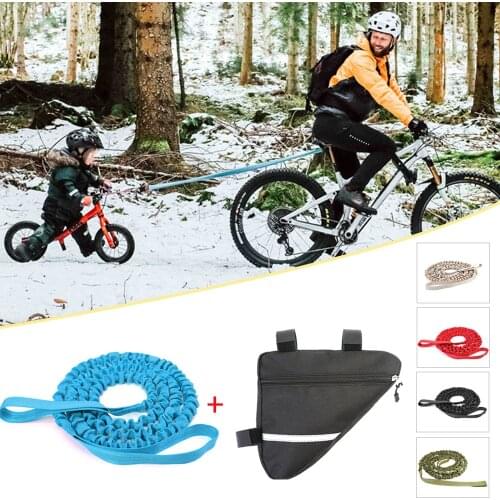 Bicycle Tow Rop Elastic Leash Belt Nylon Traction Rope Parent-Child MTB Bike Ebike Safety Equipment Outdoor With Triangle Bag