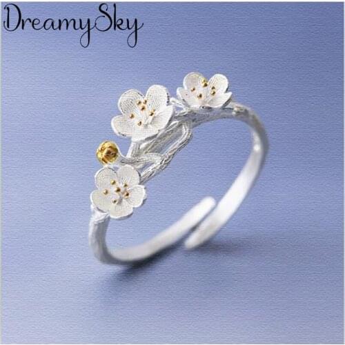 Elegant Bohemian Silver Color Flower Rings For Women Wedding Statement Jewelry Vintage Antique Rings Joyas De Plata