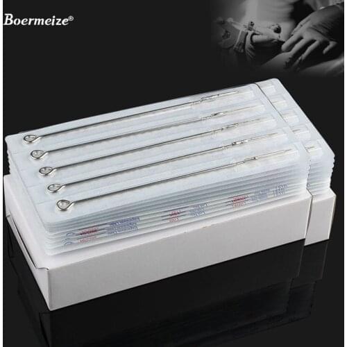 Boermeize 100 pcs Assorted Tattoo Needles Round Liner Round Shader Magnum Needle Tattoo