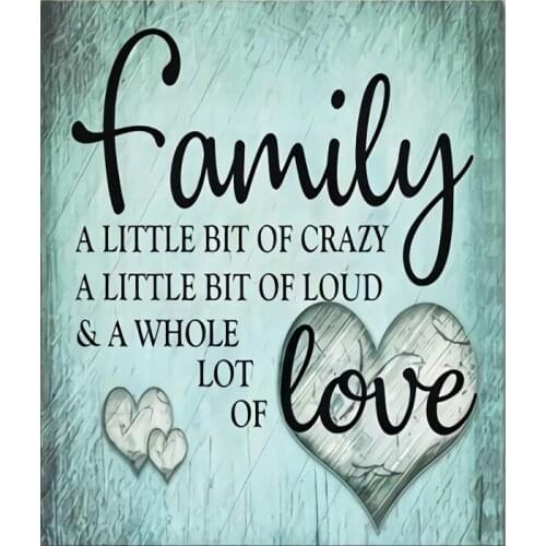 JMINE Div 5D Family Letters Love Heart Full Diamond Painting cross stitch kits art High Quality Scenic 3D paint by diamonds