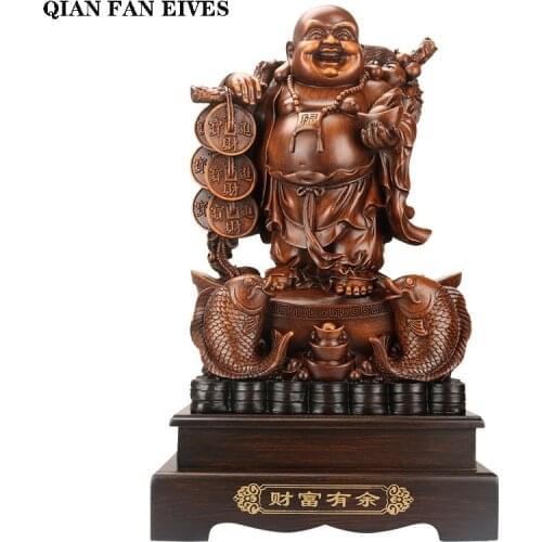 Chinese resin laughing Buddha statue，Four styles of lucky dragon tortoise Buddha，Modern art sculpture，High-end home decoration