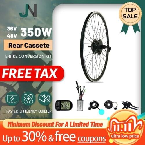 EBike Conversion Kit 36V 48V 350W 20-29inch/700C Rear Cassette Wheel Hub Motor With KunTeng Display For Electric bike Motor Kit