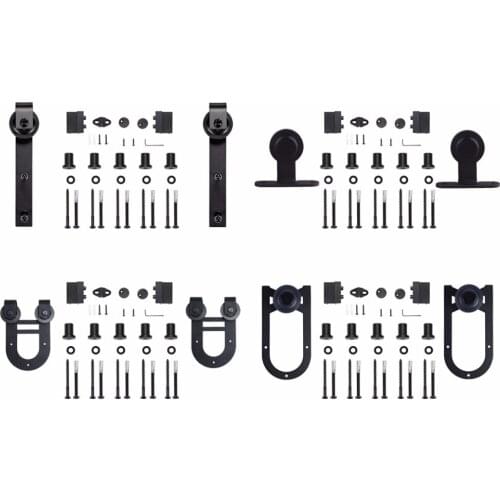 Stainless steel and carbon steel barn sliding door hardware kit without rail
