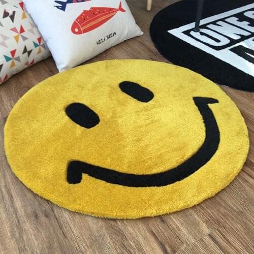 Smiling Face Animation Bedroom Carpet Living Room Coffee Table Sofa Bed Study Custom Handmade Home Decoration Carpets