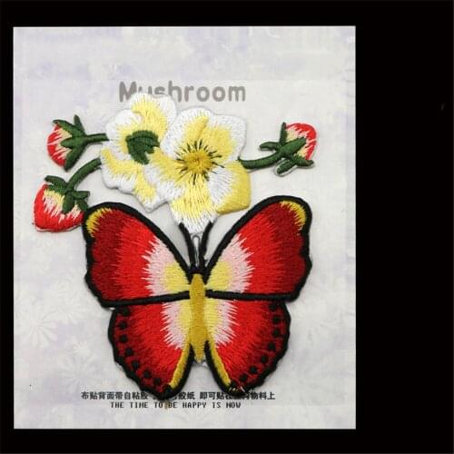 Maxsin 1 Piece Cute Embroidered Butterfly Sticker Flower Patches Iron On Clothes Jeans DIY Applique Decoration Accessories