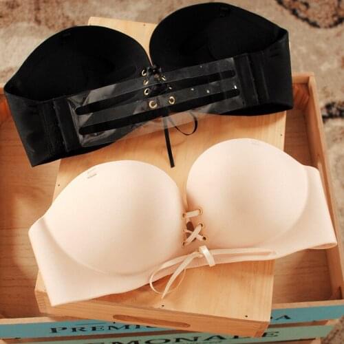 Fashion Seamless bra Small breasts half cup super Push Up bra sexy belt pull B female Straps Bra Strapless dress Convertible Bra