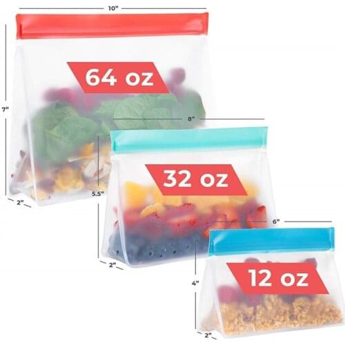 100Pcs/Lot Food Storage Containers Set Fresh Bags Zip Silicone Reusable Lunch Fruit Leakproof Cup Freezer Random Colors