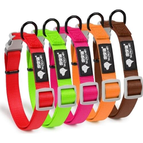 Nylon Pet Dog Collars Multicolor Adjustable Comfortable Durable Dogs Collar For Medium Big Dogs Personalized Pets Neck Straps
