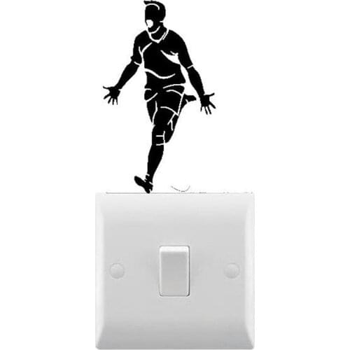 Novelty Footballer Celebrating Small light switch Sticker Light switch Decor Decal Vinyl Removable Home Interior Decor C501