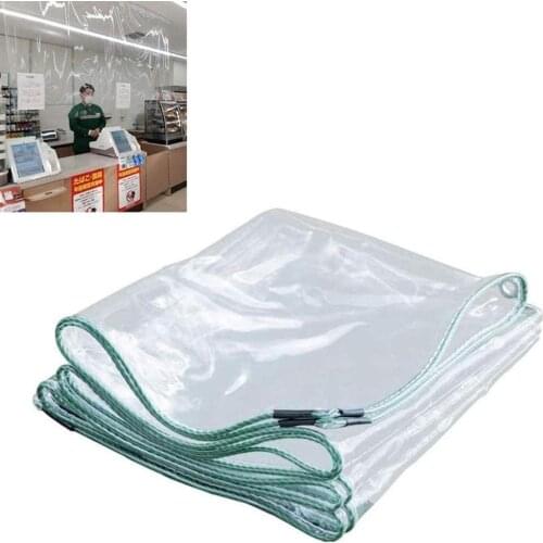 0.3MM Transparent Curtain Anti-splash Reception Isolation Windproof Waterproof Durable Vinyl Tarpaulin for Public Facilities Con