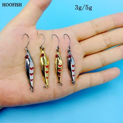 HOOFISH 10PCS/LOT Micro JIG Fishing Bait 3g/5g Mini Shrimp Shape Bait with Single Hook Isca Artificial Lure Jigging Lure