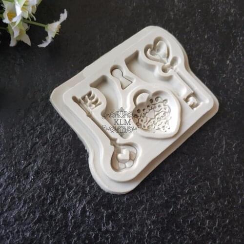 KLM-00131 Retro key silicone mold Beautiful key chocolate tool