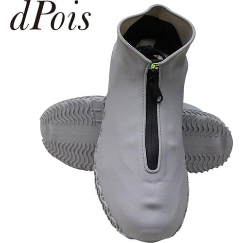 1Pair Kids and Adult Unisex Silica Gel Front Zipper Closure Waterproof Shoes Cover Reusable Rain Snow Boots Flat Overshoes