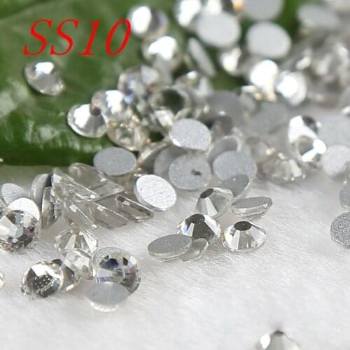 Top quality White Cystal Rhinestone accessories for nail art garment dress SS10 1440PCS/bag Non HotFix stones