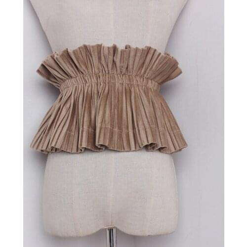 Womens runway fashion elastic velvet Cummerbunds female Dress Corsets Waistband Belts decoration wide belt TB1299