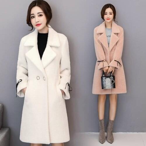 Thickened Mink Velvet Abrigos Female Mid-length Winter New Imitation Fur Sheep Mink Velvet Outwear Womens Woolen Coat A892