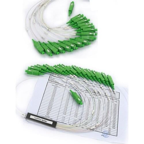 10pcs/batch 0.9mm steel pipe PLC splitter 1x16 SC/APC mini non-blocking 1*16 SC APC connector，Fiber optic splitter