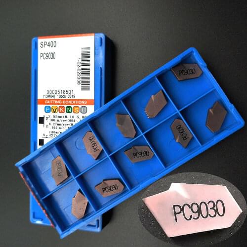 10 pcs SP400 PC9030 4mm wide CNC lathe tool Grooving one-blade cut off carbide inserts for steel