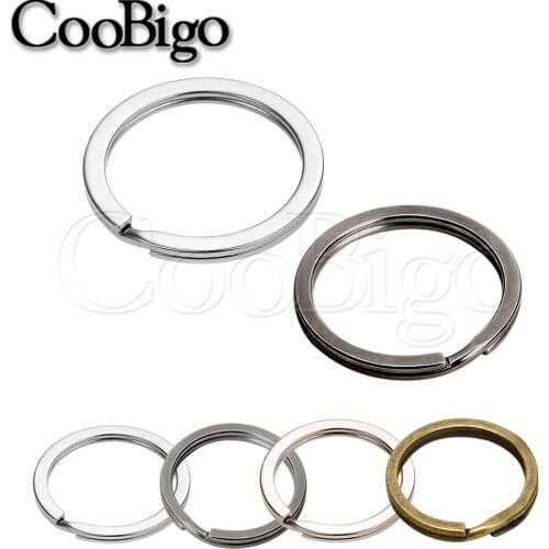 100Pcs 25mm Plated Round Flat Key Rings Key Chain Holder Split O-Rings Silver Keyfob Accessories