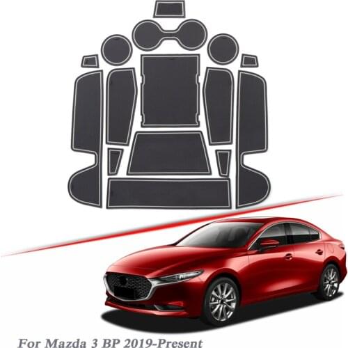 15pcs Car Styling For Mazda 3 BP 2019-Present Latex Gate slot pad Interior Door Groove Mat Non-slip dust Mat Accessory