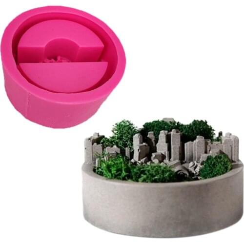 3 Types Silicone Mold Cement Potted 3D Small Rockery Pot Micro Landscape Succulent Craft Diy Designer Silicone Mold Concrete