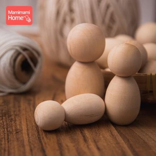 30pcs 70/80mm Wood Peg Doll Maple Unpainted Handmade Unfinished Decor Doll Teething Toy Wooden Blank Children Goods Newborn Gift