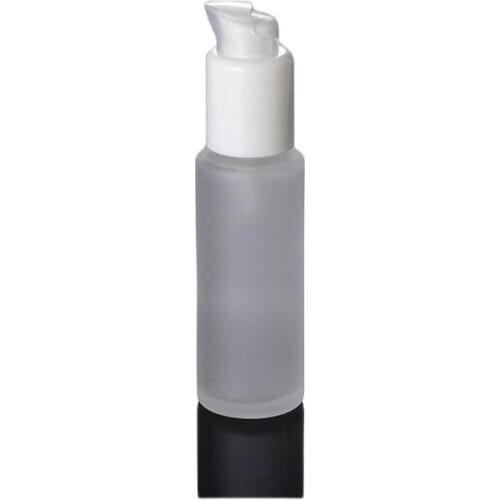50ml frosted glass bottle with white plastic pump for lotion/emulsion/serum/foundation/toner/sprayer skin care packing