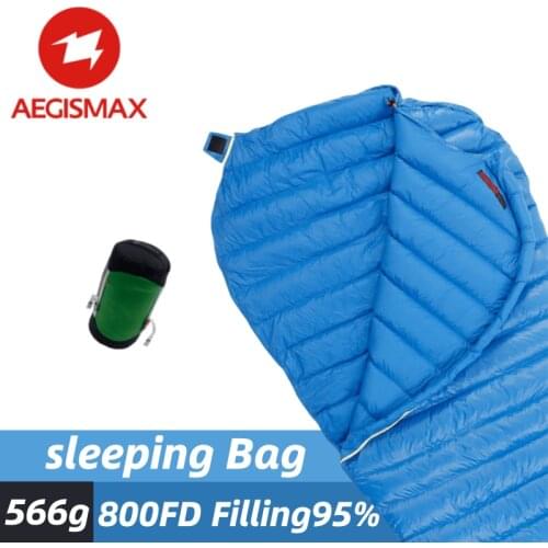 AEGISMAX M2 Sleeping Bag Mummy Ultralight Sleeping Bag Goose Down Splicable Fabric Spring Autumn Warm Portable Outdoor Camping