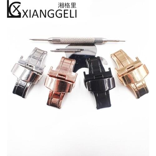 Watch accessories 316 stainless steel strap buckle Double butterfly buckle for 12mm14mm16mm18mm20mm22mm24mm watch buckle