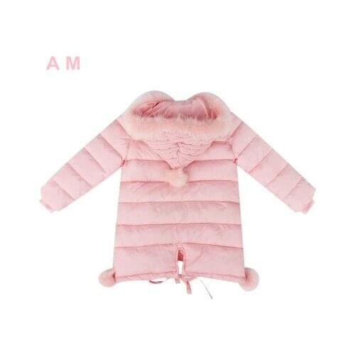 2019 Children Clothing Girls Winter Coat Fashion Girls Fur Collar Hooded Thick Long Winter Jacket Warm Kids Clothes Age 3-15T