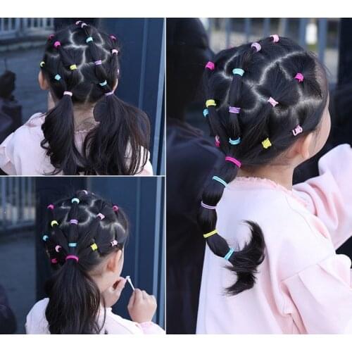 New 100pcs/lot Hair bands Girl Candy Color Elastic Rubber Band Hair band Child Baby Headband Scrunchie Hair Accessories for hair