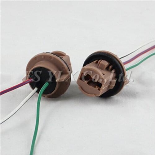 FSYLX 10pcs T20 7443 adpter Wire Wedge Sockets Plug Connector Harness LED Brake Bulb Light Lamp 12V Car Styling