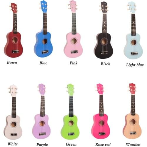 21 Inch Ukulele Hawaii Wooden Nylon String Guitar Portable Size Ukelele Music Instrument for Beginner Children Kids Gift UK001
