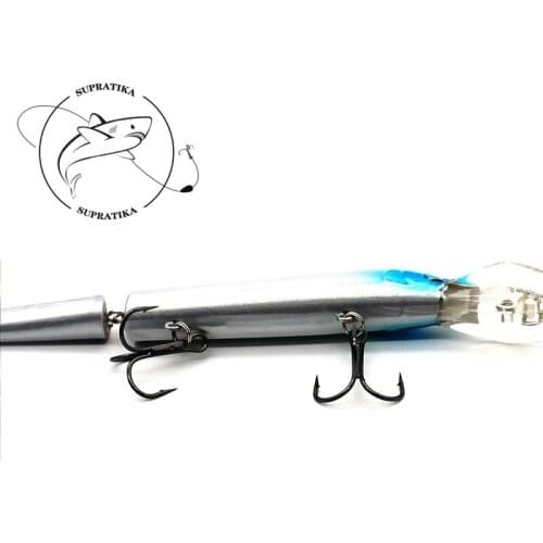 Artificial Minnow Wobbler 147mm/15.3g Plastic Fishing Bait 3D Eyes Anti-Corrosion Bionic 2-Segment Fishing Lure Hard Bait