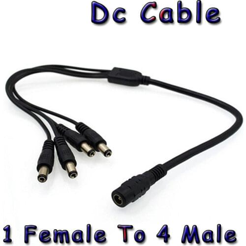 DC Power Cable 1 Female to 2 3 4 5 6 8 Male Way Splitter Adapter Cable For CCTV Camera LED Strip Light Copper Power Supply