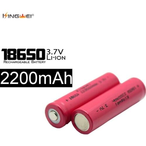 KingWei 4pcs/lot 18650 Rechargeable Battery 3.7V 2200mah Li-ion Battery For Flashlight Torch Lithium Baterias