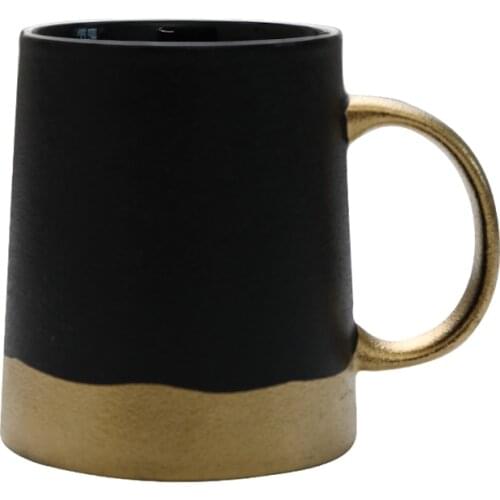 Creative Nordic Retro Coffe Cup Lid Big Mug Milk Tea Ceramic Cup Wood Cover Beer Black Water Cup Travel Birthday Gift Box CM112