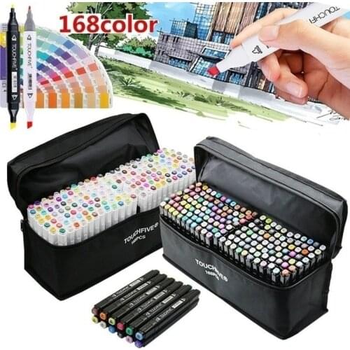 TouchFIVE 30/40/60/80 Color Markers Manga Drawing Markers Pen Alcohol Based Sketch Oily Dual Brush Pen Art Supplies