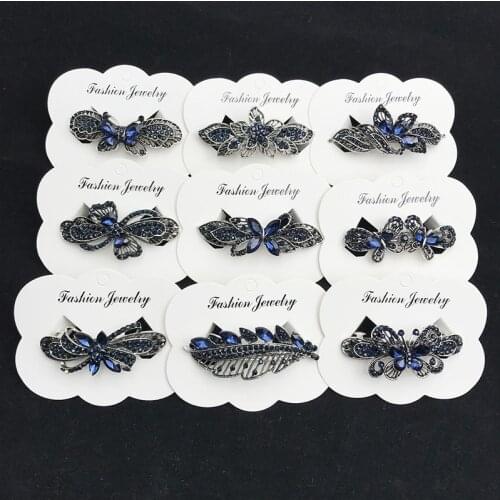 Misananryne Retro Hair Jewelry Women Rhinestone Hairpins Flower Hairclips For Lady Elegant Barrettes Crystal Clip Accessories