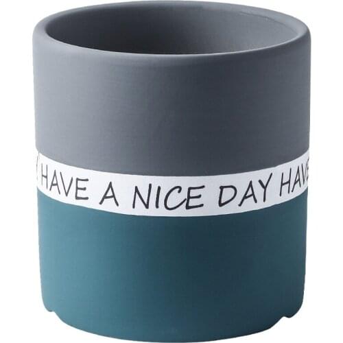 Nordic style Morandi monochrome ceramic flowerpot succulent green flowerpot modern simple personalized art