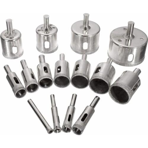 15pcs 6-50mm Diamond Hole Saw Drill Bit Set Holesaw Tile Ceramic Glass Marble Drill Bits Top Quality