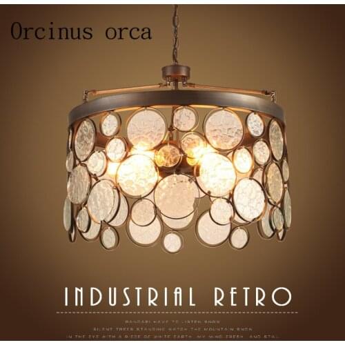 Nostalgia Nordic Industrial wind glass chandeliers American style chandeliers creative restaurants coffee shops lights